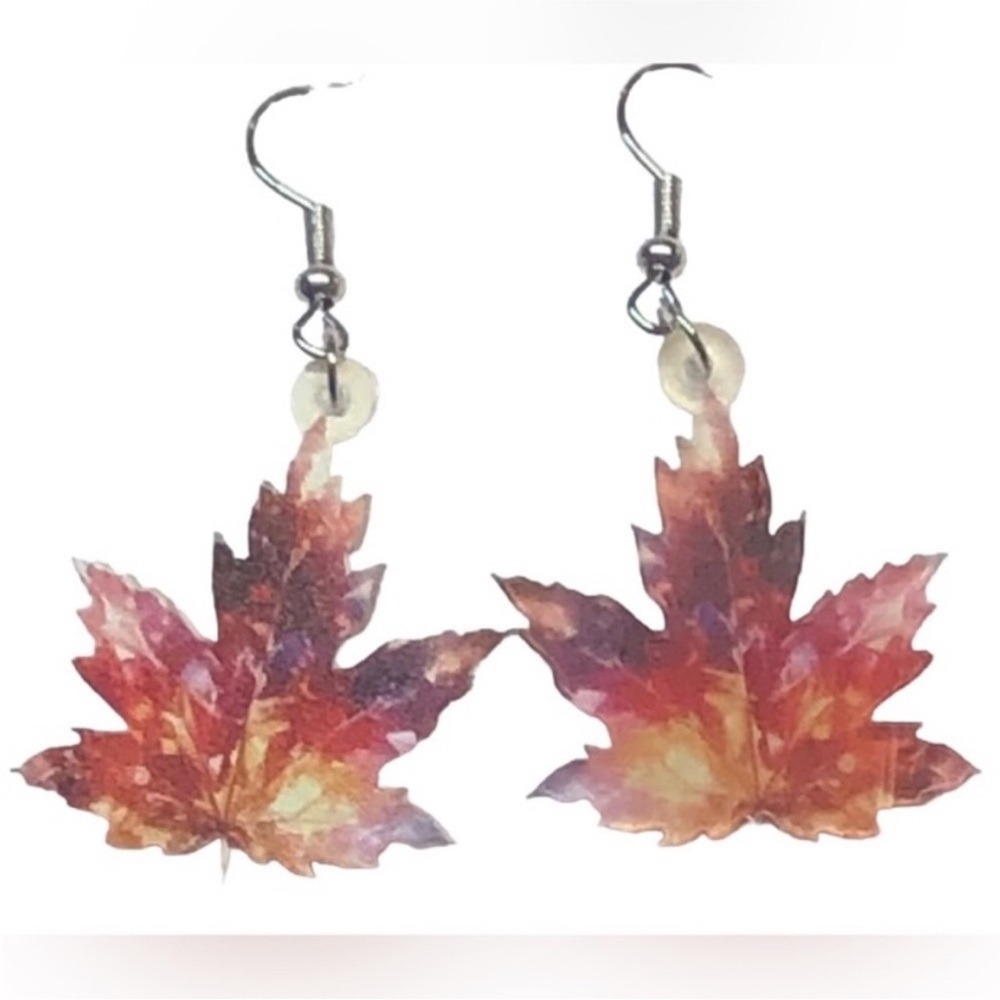 UNBRANDED Lightweight Acrylic AUTUMN Maple
Leaf Earrings